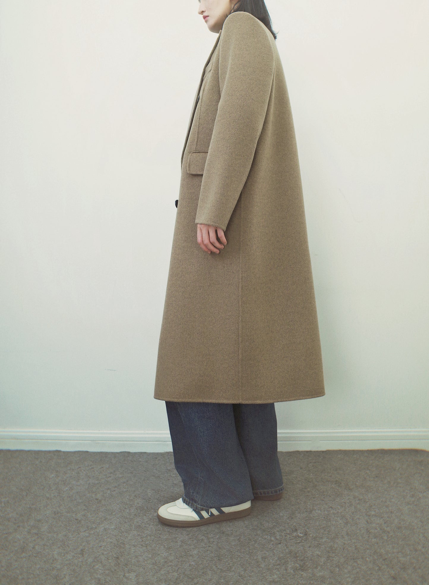 CASUAL DOUBLE BREASTED WOOL COAT